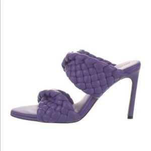 Bottega Veneta Curve Purple Padded Woven Sandal Heel Size 40